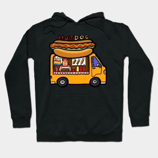 Street food truck, gay rainbow selling take away hot dog. Hoodie